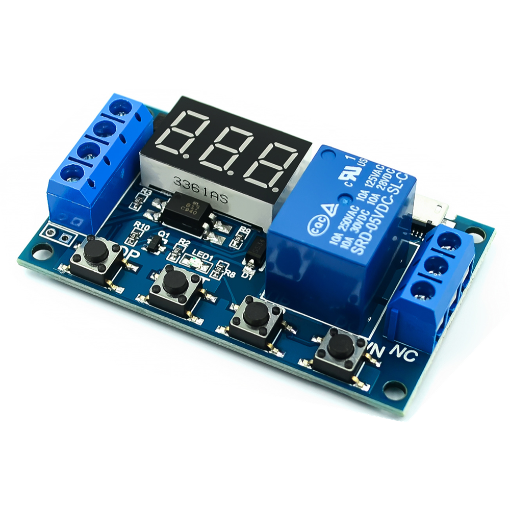 DC 6-30V Support Micro USB 5V LED Display Automation Cycle Delay Timer Relay Control Off Switch