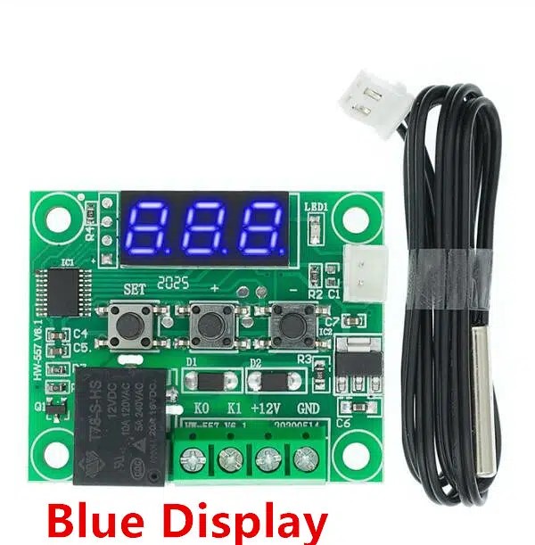 W1209 - Dc 12v Digital Thermostat Temperature Controller Module Blue LED Display