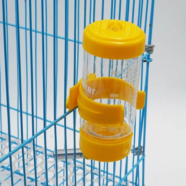 Hamster Water Feeder Automatic Dispenser Drinking Water Bottle Rabbits Pigeon rinking Nipples - 80ML - Yellow