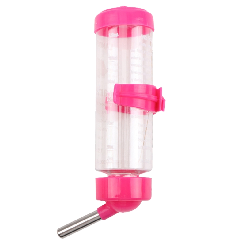 Hamster Water Feeder Automatic Dispenser Drinking Water Bottle Rabbits Pigeon rinking Nipples - 125ML - Pink