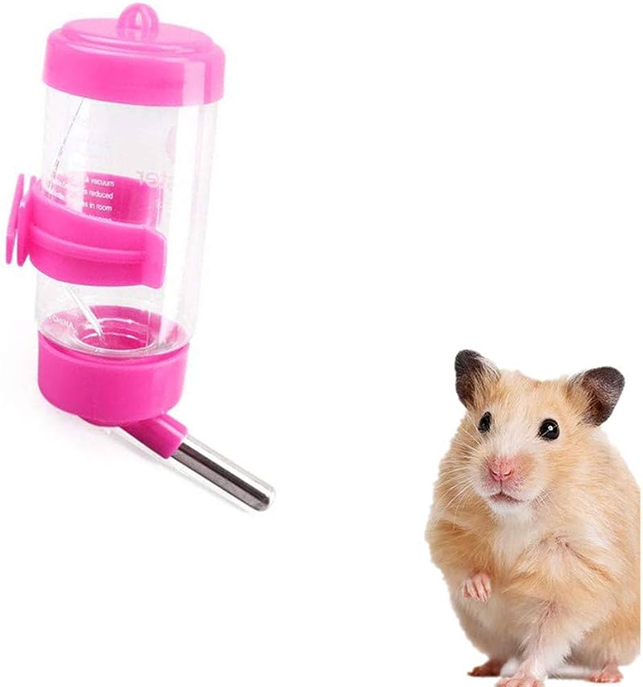 Hamster Water Feeder Automatic Dispenser Drinking Water Bottle Rabbits Pigeon rinking Nipples - 80ML - Pink