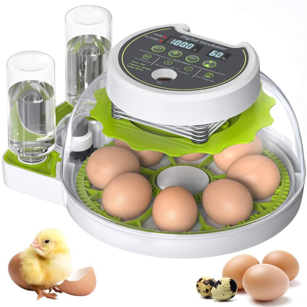 Intelligent 8 Eggs Full Automatic Chick Incubator , Temperature Humidity Control Incubator for Hatching Chickens, Ducks, Goose, Birds
