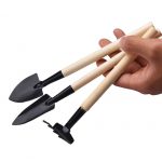 3pcs/set Mini Garden Tools Set Small Shovel/Rake/Spade Wooden Handle Metal Head