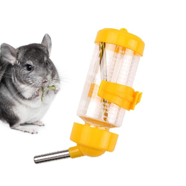 Hamster Water Feeder Automatic Dispenser Drinking Water Bottle Rabbits Pigeon rinking Nipples - 250ML - Yellow