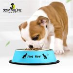 18cm - Medium Stainless Cat Bowls Pet Steel Bowl Set Food Water Bowl for Dogs and Cats Anti-skid
