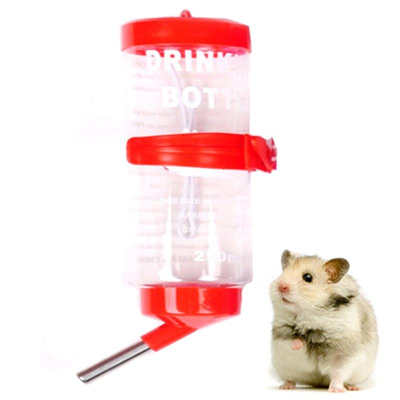Hamster Water Feeder Automatic Dispenser Drinking Water Bottle Rabbits Pigeon rinking Nipples - 80ML - Red
